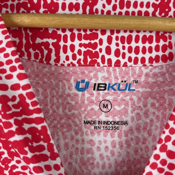 Ibkul Diane Dress Long Sleeve V-Neck Watermelon/White - Picture 2 of 5